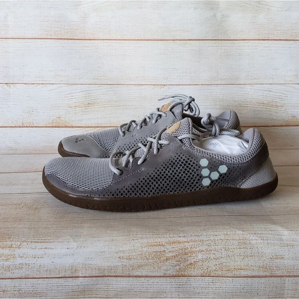 Vivobarefoot Primus Trio Leather/Mesh Grey Walking Running Outdoor Sneakers 14
